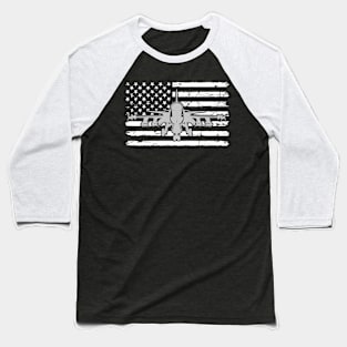 US Flag Airplane Patriotic American Pilot Baseball T-Shirt